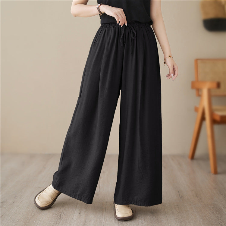 New Plus Size Wide Legs Mop Straight Casual Pants