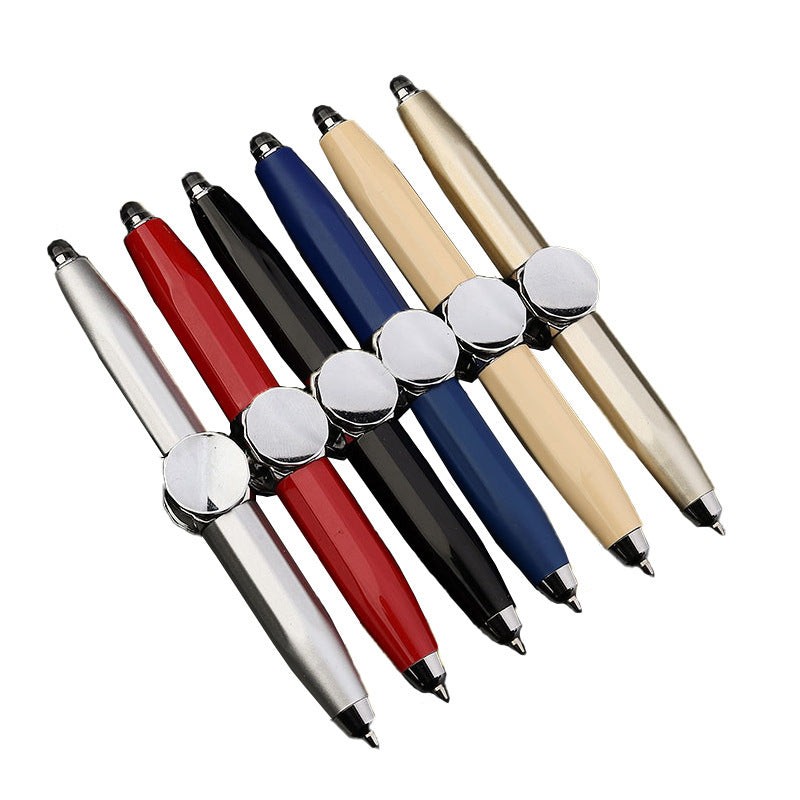 Creative Multi-Function LED Pen Spinning Decompression Gyro Metal Ballpoint Pen Fashion Office School Supplies Writing Pens