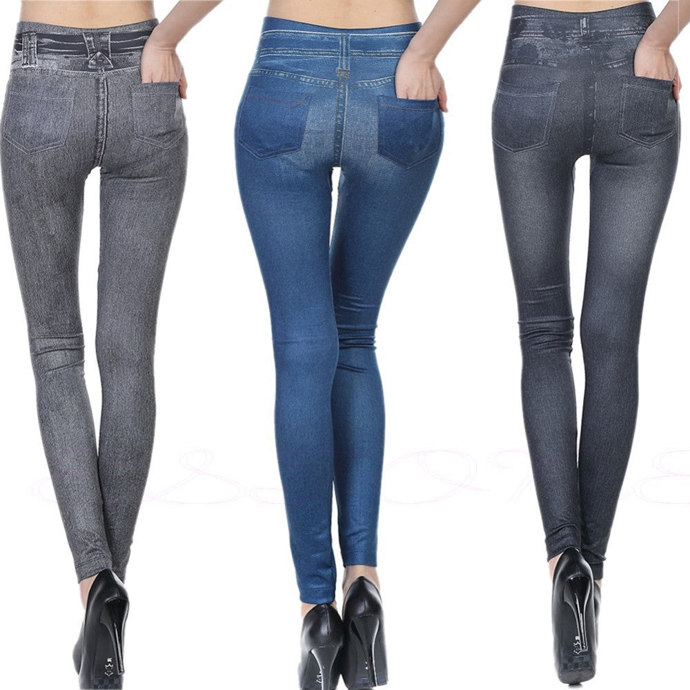 High Waisted Jeggings - Denim Leggings